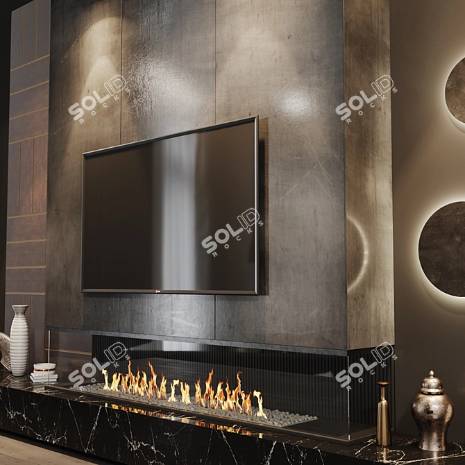 Modern TV Set 105 with V-Ray 3D model image 2