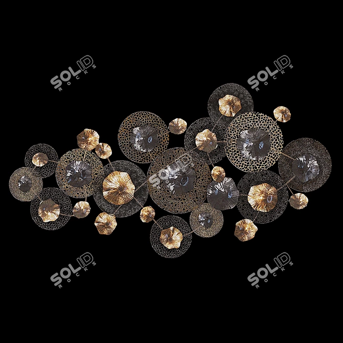 Elegant Floral Metal Wall Decor 3D model image 1