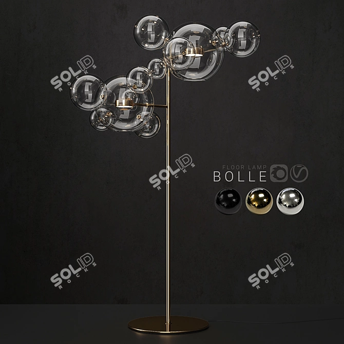 Versatile Floor Lamp Bolle by Giopato & Coombes 3D model image 1