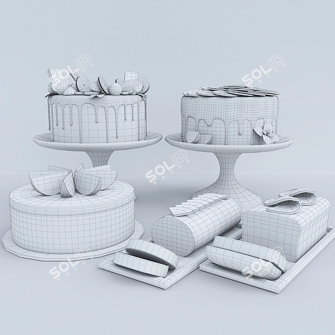 Delicious Orange Cake Collection 3D model image 3