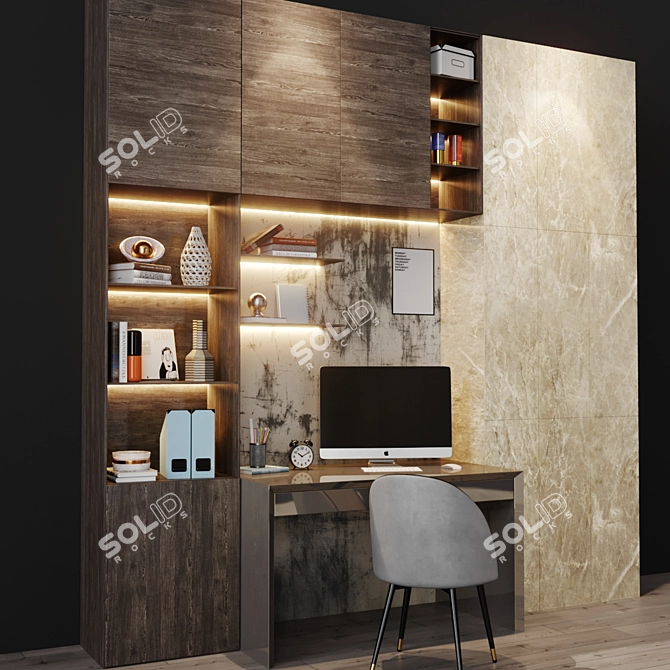 Contemporary Workstation with Prosvirinruslan Design 3D model image 2