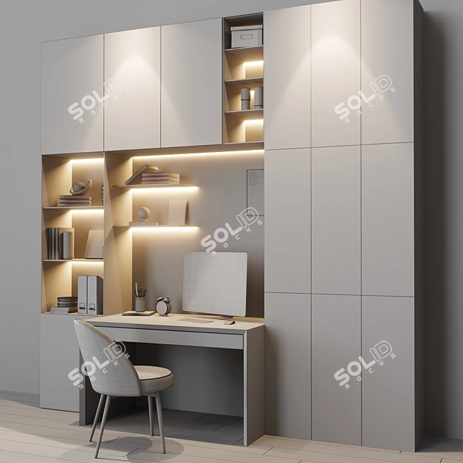 Contemporary Workstation with Prosvirinruslan Design 3D model image 3