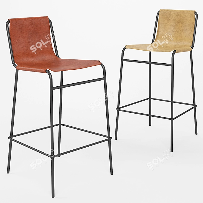 September Bar Stool: Stylish & Versatile seating 3D model image 1