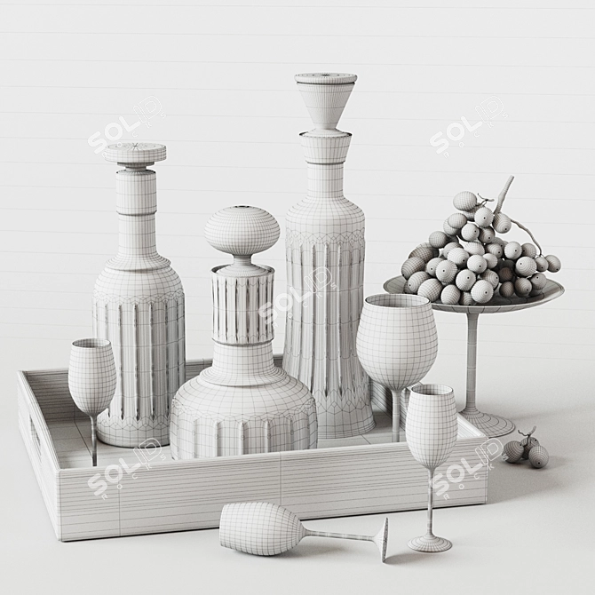 Elegant Kitchen Décor Set 3D model image 2