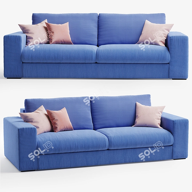 Elegant Grande 2 Seater Sofa by Sofmann 3D model image 1