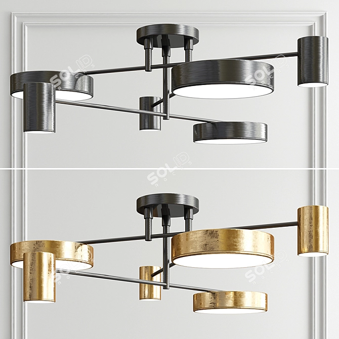 Elegant Technum LED Chandelier 3D model image 1