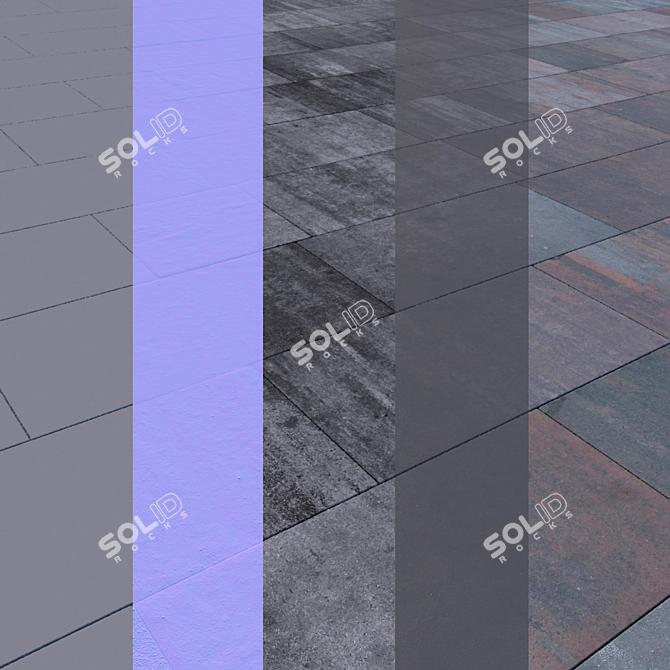 Modern Golden Mandarin Paving Slabs 3D model image 2