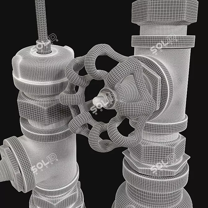Industrial Pipeline Luminaire 3D model image 3