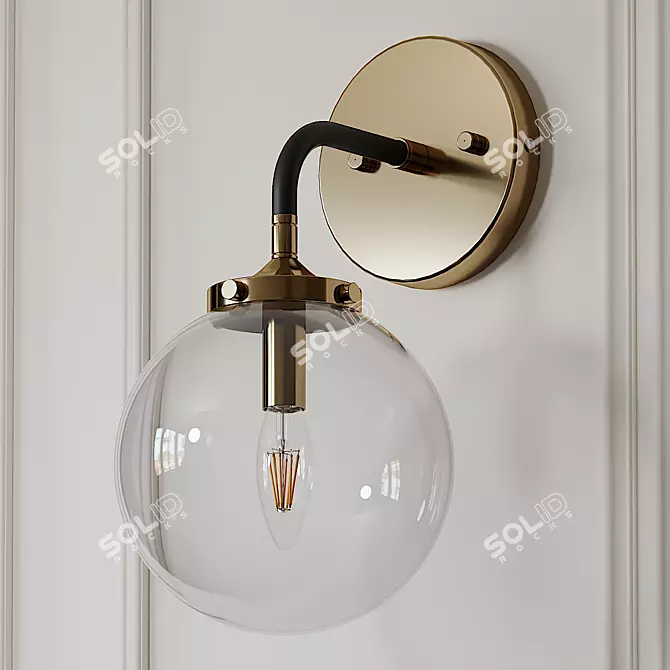 Shontelle 1-Light Sconce: Modern Rustic Elegance 3D model image 1