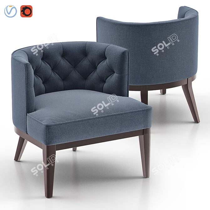 Sophisticated GRAYSON Tufted Chair 3D model image 1