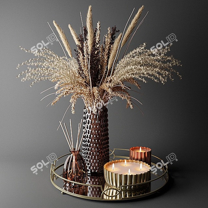 Ethereal Dried Bouquet 3D model image 1