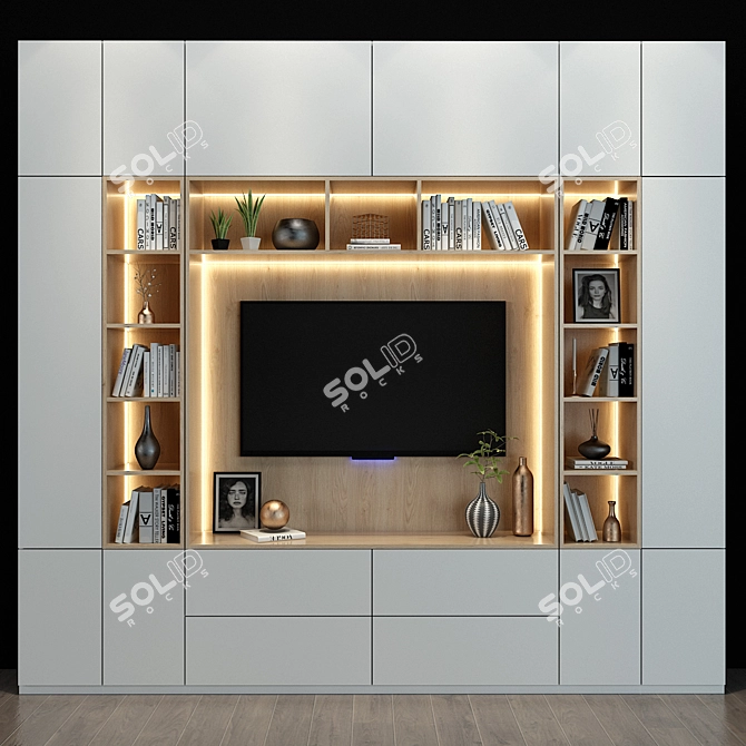 Modern TV Shelf 65 3D model image 1