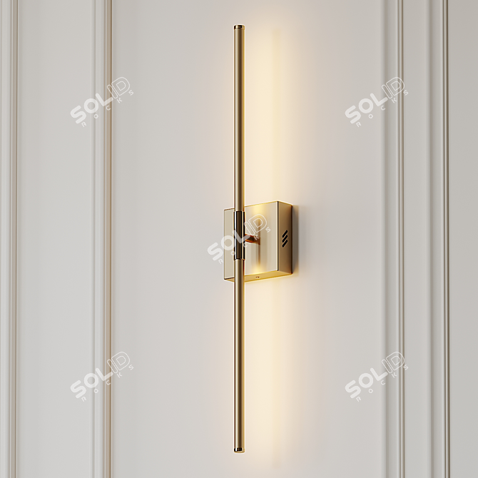Elegant Gold-Silver Dimmable Sconce 3D model image 1