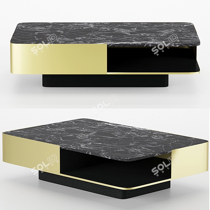 Elegant Marble Coffee Table 3D model image 1