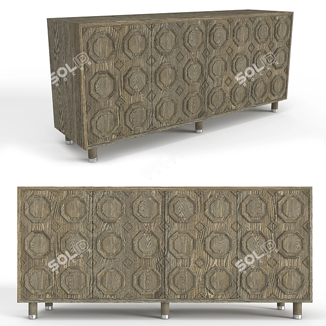 Sophisticated Alhambra Credenza: Exquisite Design & Craftsmanship 3D model image 1