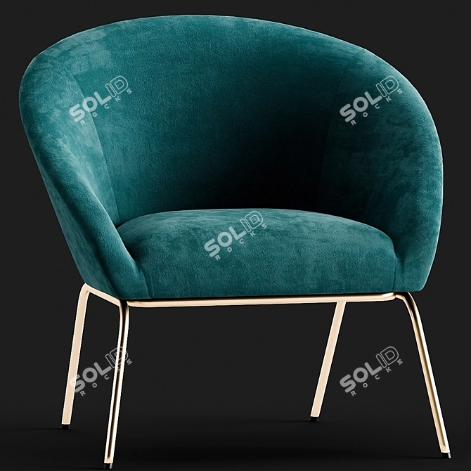 Comfy Fabric Armchair: Modern Design 3D model image 2