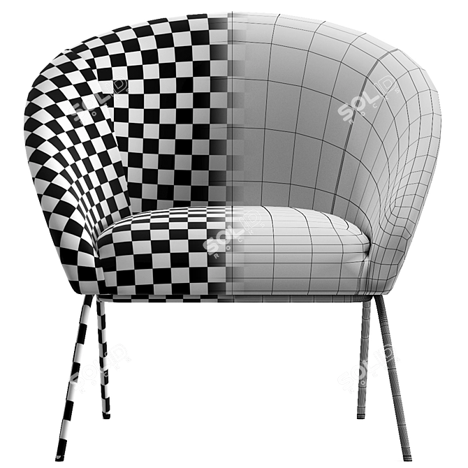 Comfy Fabric Armchair: Modern Design 3D model image 3