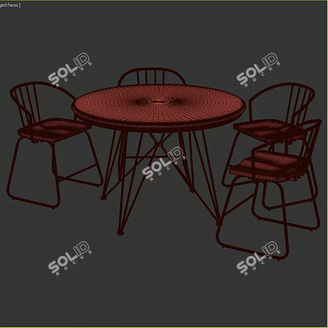 Elegant Timmins Dining Set 3D model image 3