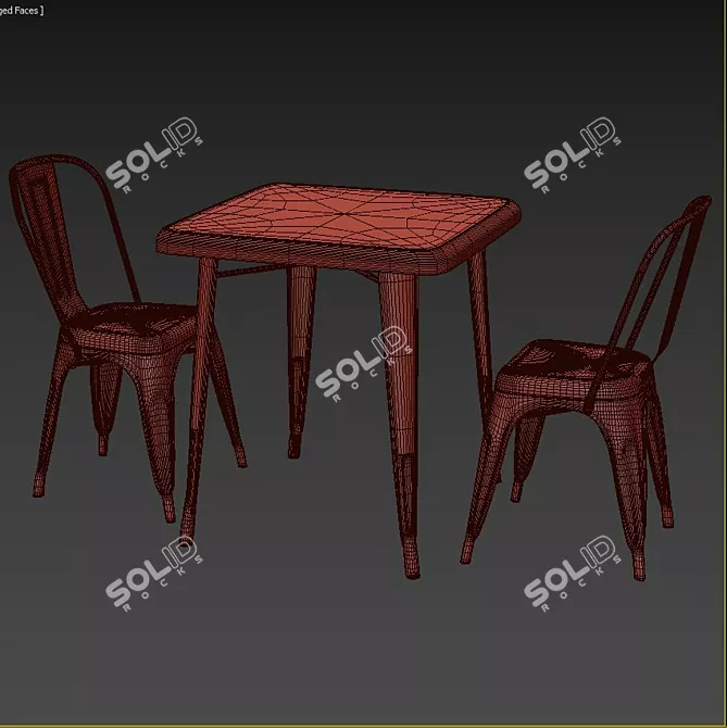 Modern Mccullen 3 Piece Dining Set 3D model image 3