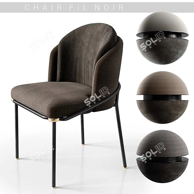 Minotti Fil Noir Chairs: Sleek and Versatile Seating 3D model image 1