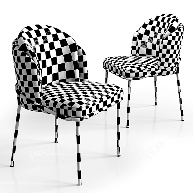 Minotti Fil Noir Chairs: Sleek and Versatile Seating 3D model image 3