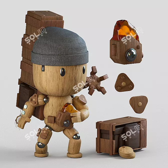 StrandFig: Wooden Action Figurine - DeadStranding 3D model image 3