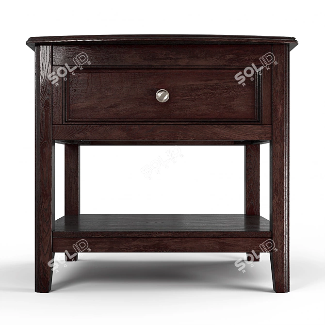 Contemporary Carlyle Dark Brown End Table 3D model image 2