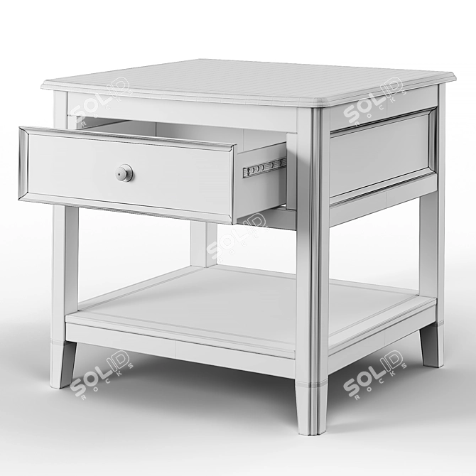 Contemporary Carlyle Dark Brown End Table 3D model image 3