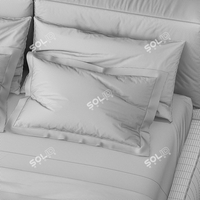 Caresse King Size Bed 3D model image 3