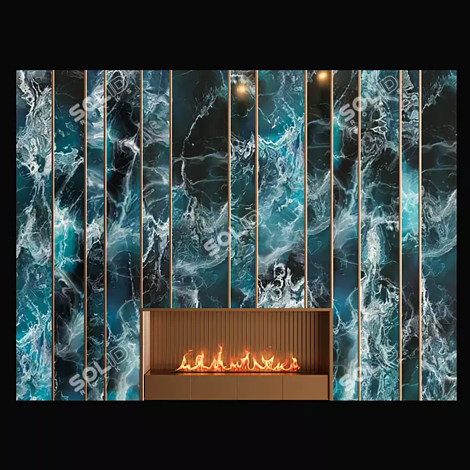 Vintage Fireplace - 360cm 3D Model 3D model image 1