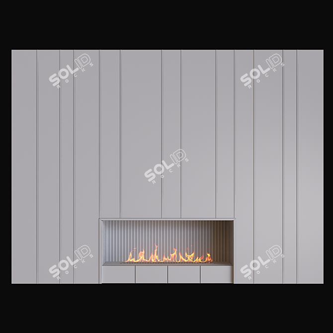 Vintage Fireplace - 360cm 3D Model 3D model image 2