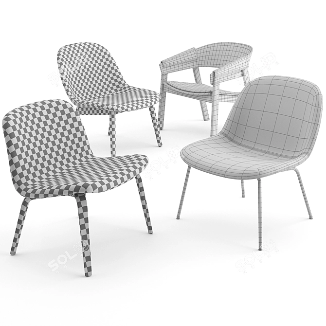 Modern Lounge Chairs Collection by Muuto 3D model image 3