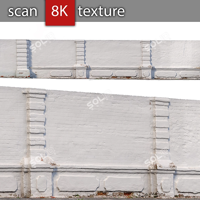 Antique Brick Wall Model 3D model image 1