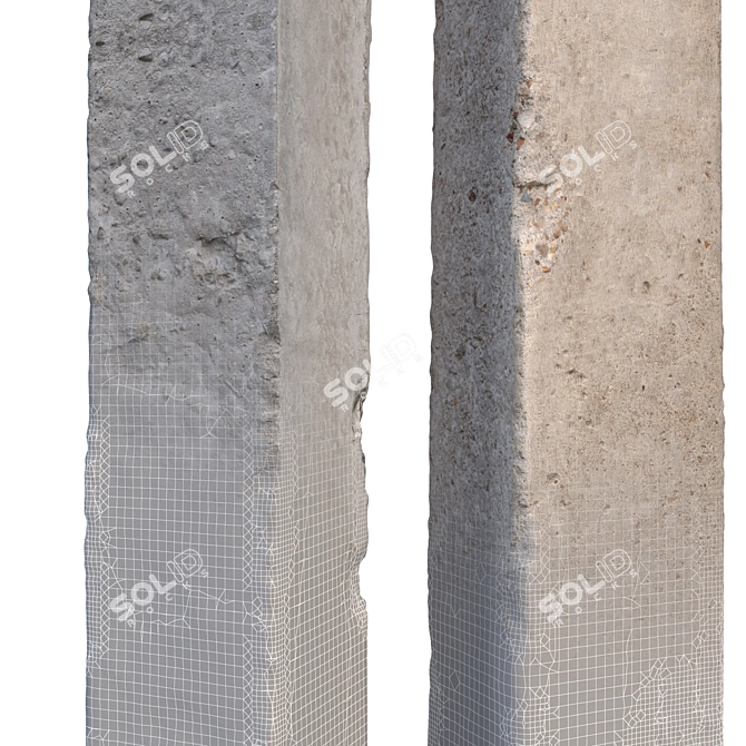 Modern Concrete Columns 3D model image 3