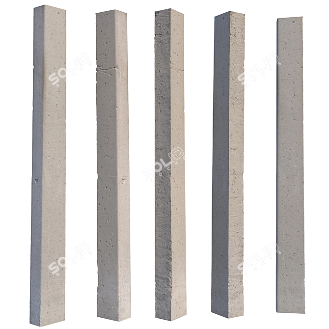 High-Quality Concrete Beam 3D model image 3