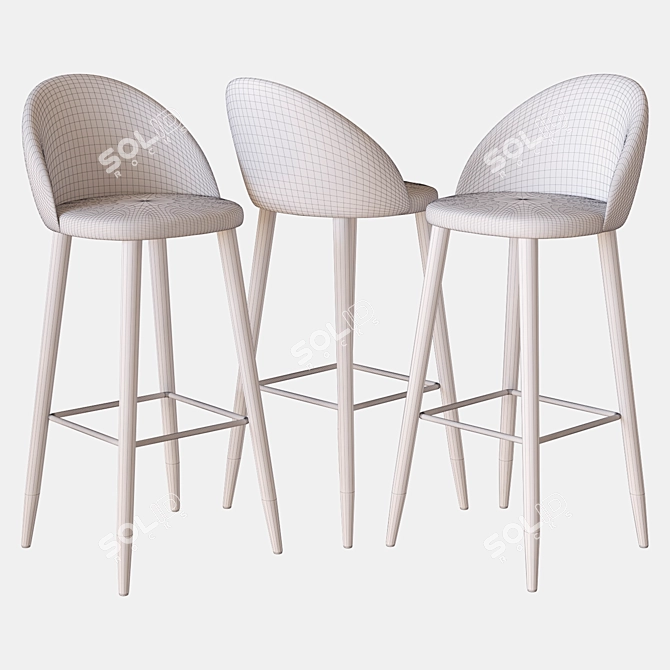 Idris Bar Stool: Modern Elegance 3D model image 3