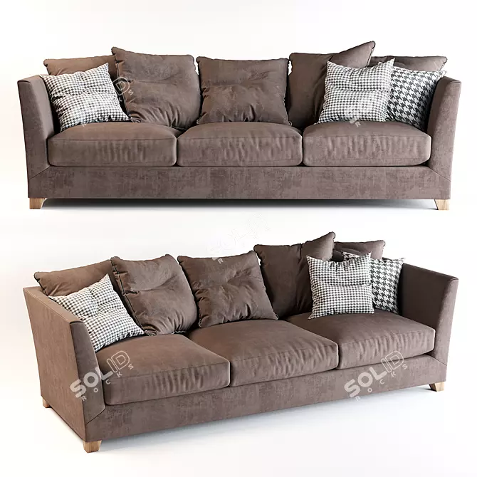 Spacious Victory Sofa: Perfect for Living Rooms and Home Theaters 3D model image 1