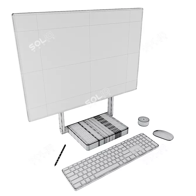 VividDesk Pro: Ultimate Productivity Workstation 3D model image 3