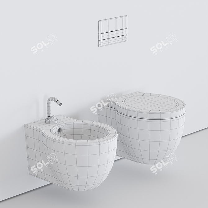 Cielo Easy Evo Wall-Hung WC 3D model image 3