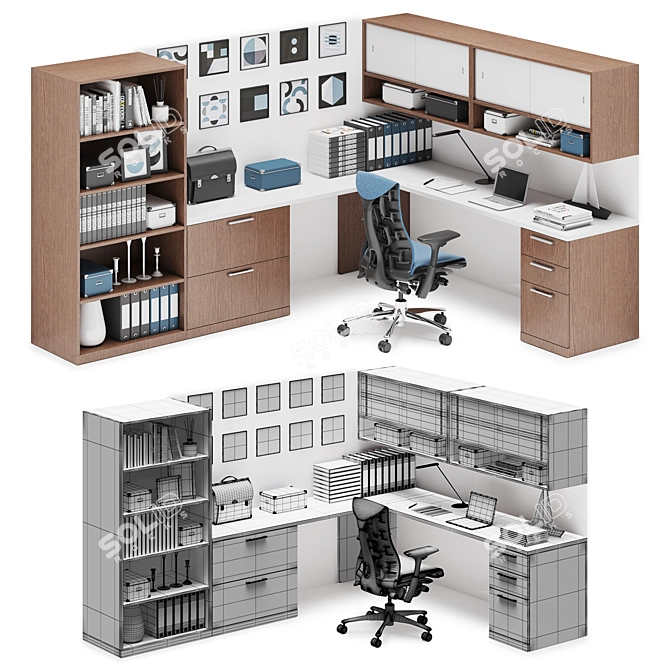 Herman Miller Canvas Office: Modern Workspace Solution 3D model image 2