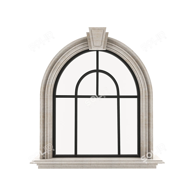 Elegant Glass Pane 3D model image 1