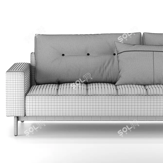 Idun Sleek Double Sofa Bed 3D model image 3