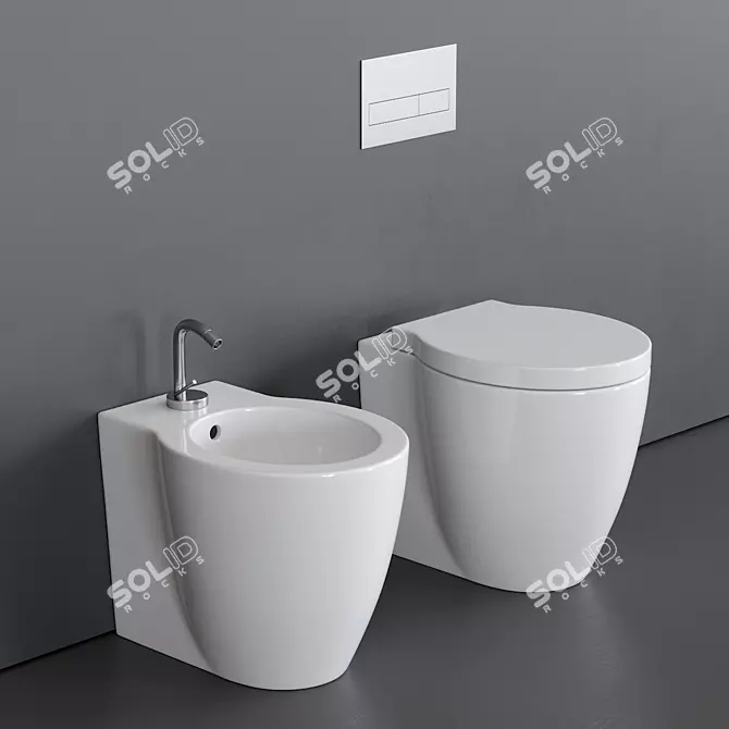 Ceramica Cielo Easy Evo WC: Modern Ceramic Toilet 3D model image 1