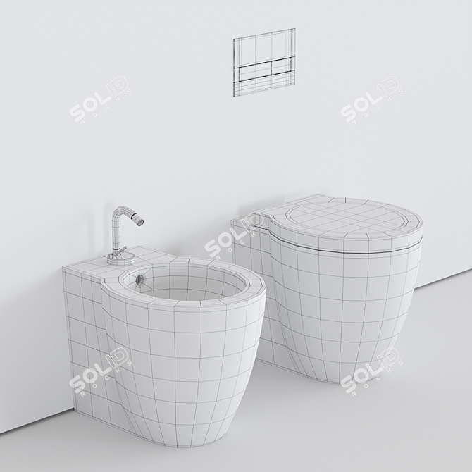 Ceramica Cielo Easy Evo WC: Modern Ceramic Toilet 3D model image 3