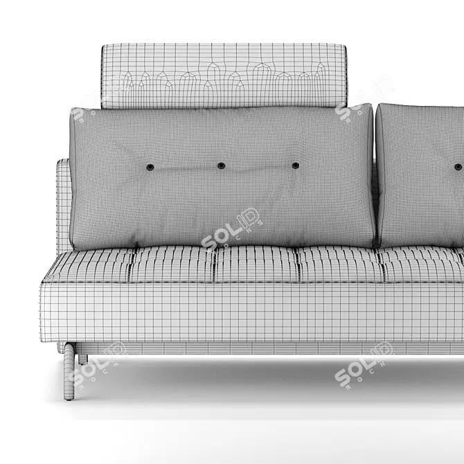 Idun: Stylish Double Sofa Bed 3D model image 3