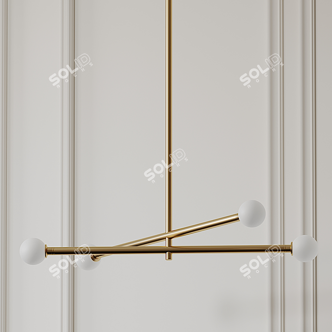Elegant Brass Ceiling Fixture 3D model image 1