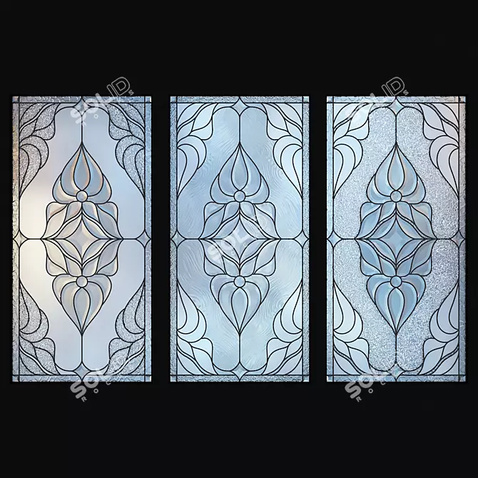 Elegant Stained Glass Window 3D model image 1