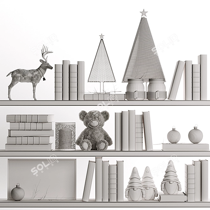Stylish Shelf Decor Set 3D model image 3