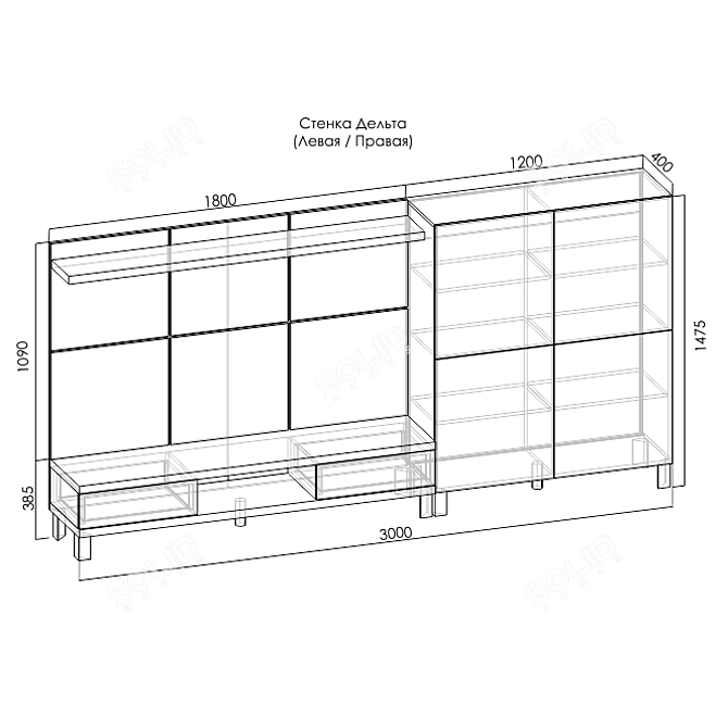 Modular Wall Delta
Transform your space effortlessly 3D model image 2