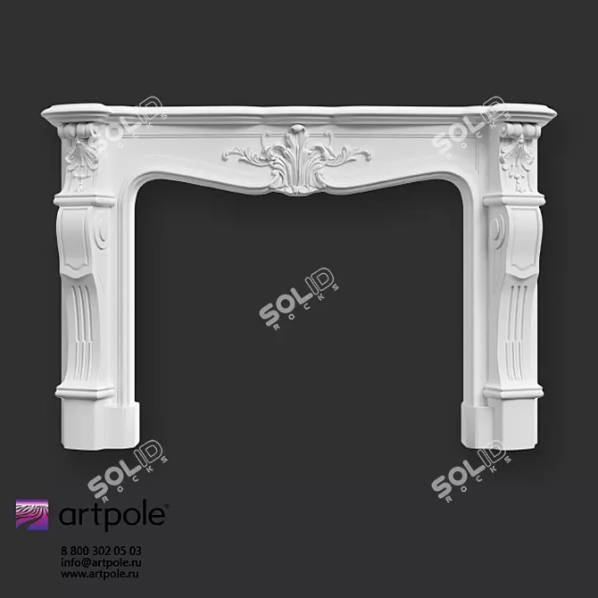 OM Plaster Decorative Fireplace - Artpole Masterpiece 3D model image 1